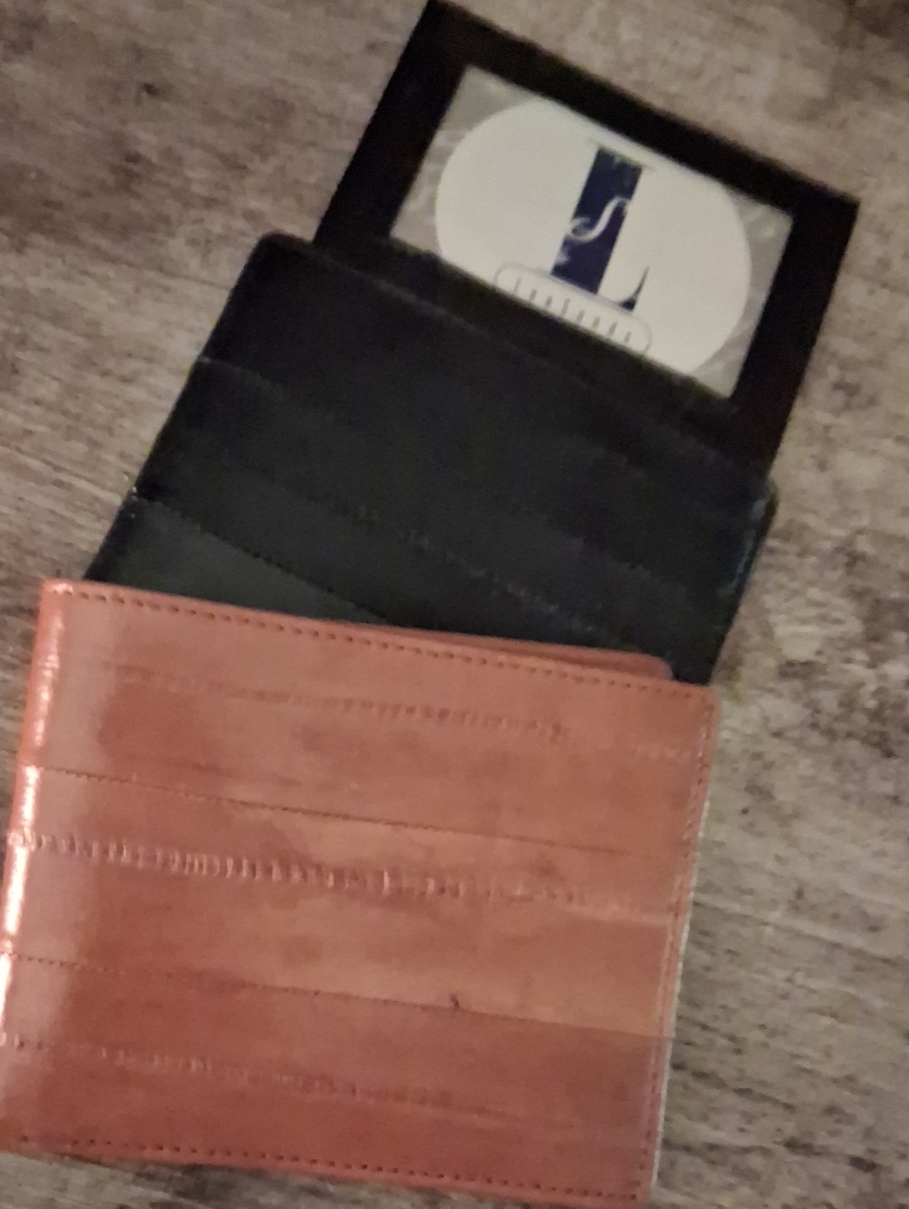 Lee Sands Men's Bifold EEL SKIN Wallet - Brown
